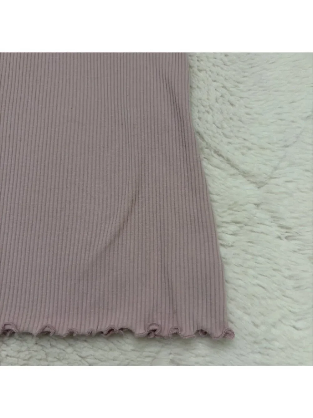 Old Navy Girls Lilac Ribbed Shirt XL 14 16 Ruffle 90s